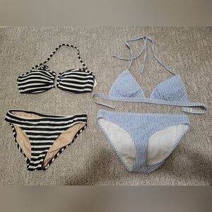 J.Crew Seersucker And Striped Bikini Swimsuits